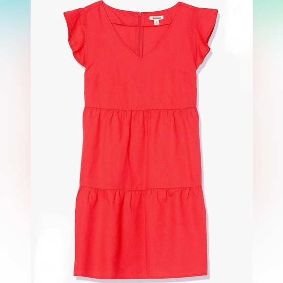 🥰🥰Women's Relaxed-Fit Washed Linen Blend Flutter-Sleeve Dress🥰🥰 - Picture 4 of 10